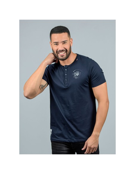 Camiseta Cuello Redondo con Botones