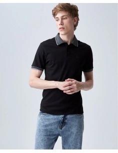 Polo para hombre Slim manga corta con rayas estampadas en...