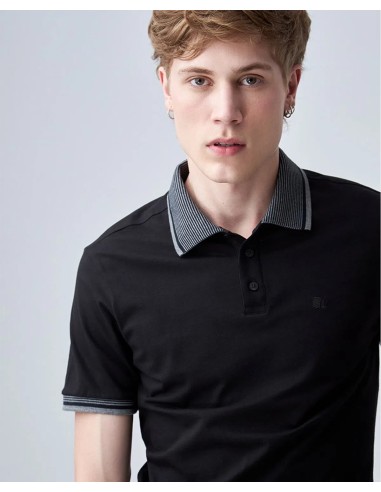 Polo para hombre Slim manga corta con rayas...